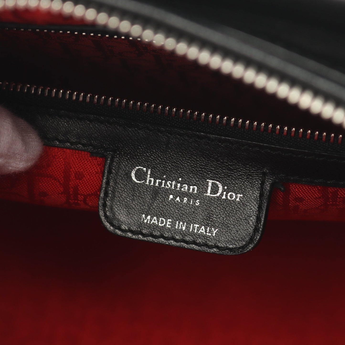 レディディオール カナージュ ラージ ハンドバッグ レザー ブラック 2WAY クリスチャンディオール バッグ Christian Dior
