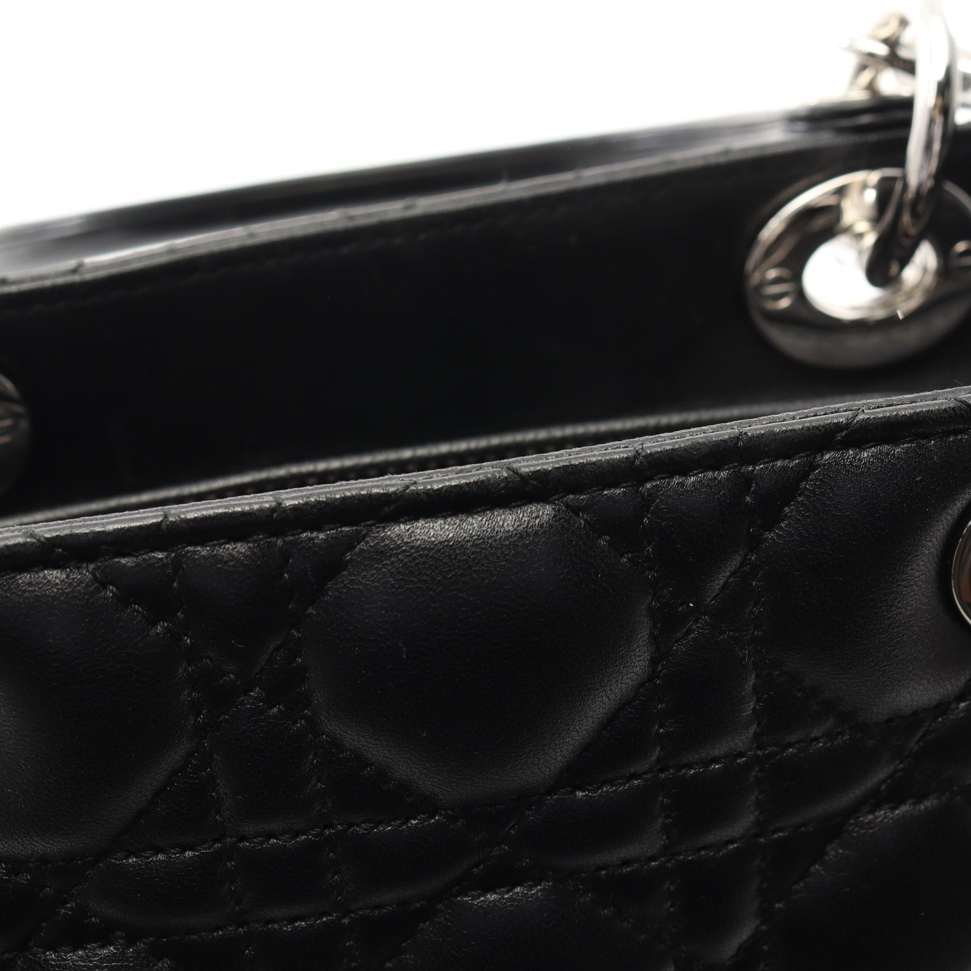 レディディオール カナージュ ラージ ハンドバッグ レザー ブラック 2WAY クリスチャンディオール バッグ Christian Dior