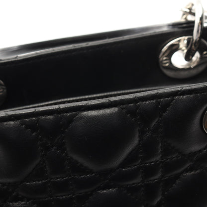 レディディオール カナージュ ラージ ハンドバッグ レザー ブラック 2WAY クリスチャンディオール バッグ Christian Dior