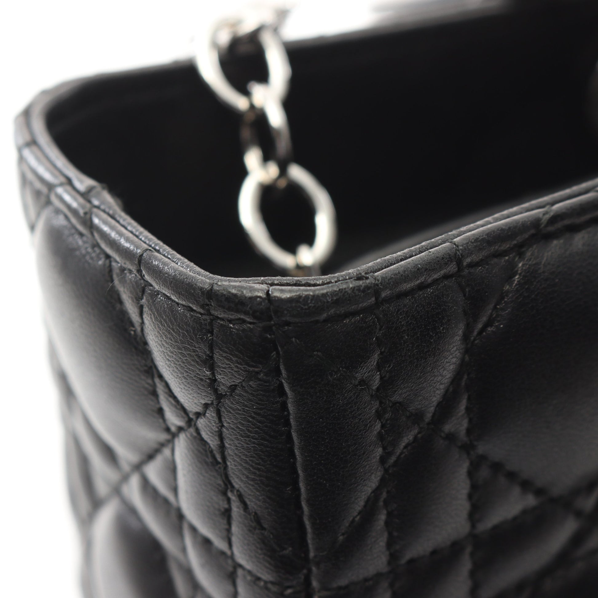 レディディオール カナージュ ラージ ハンドバッグ レザー ブラック 2WAY クリスチャンディオール バッグ Christian Dior