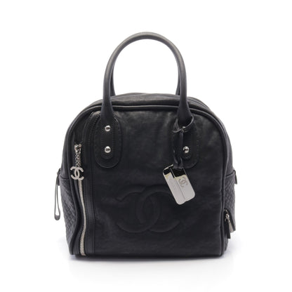 ココマーク ボーリングバッグ ハンドバッグ レザー ブラック シルバー金具 シャネル バッグ CHANEL