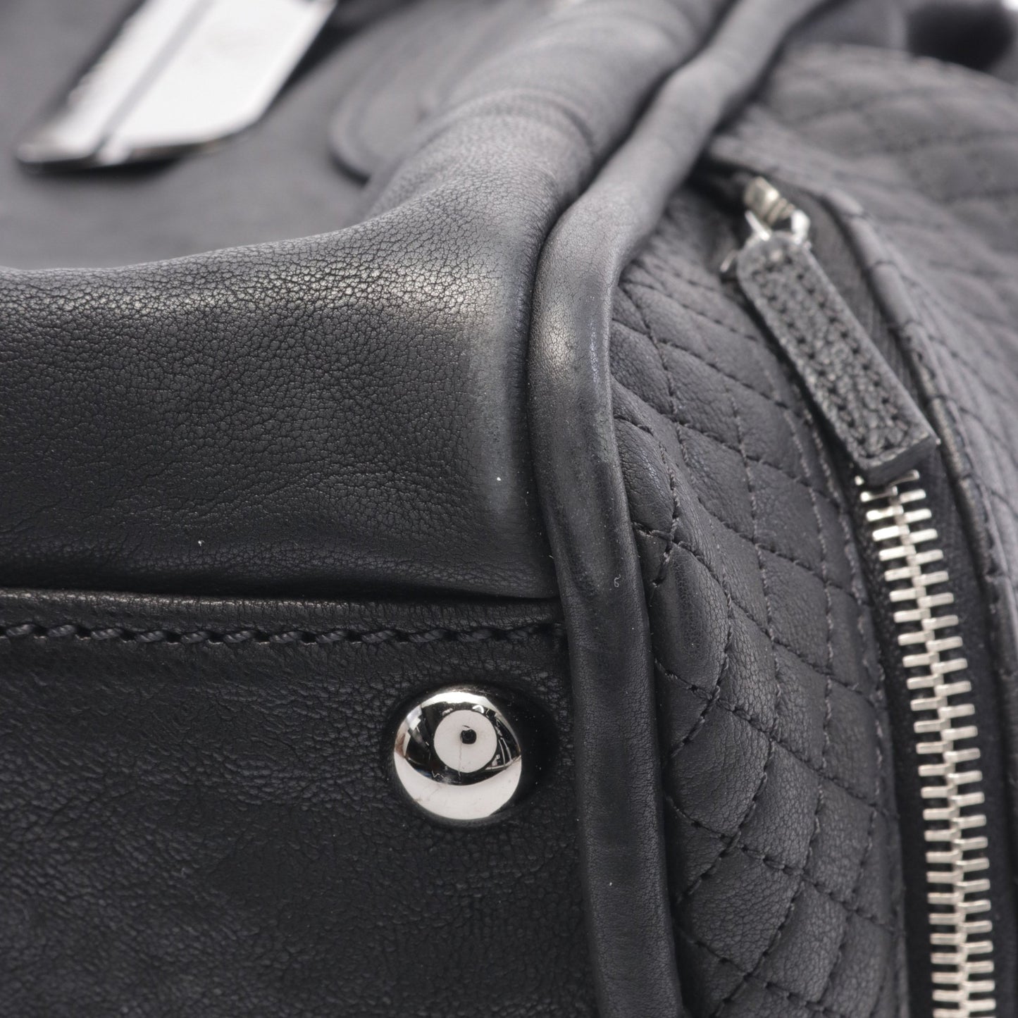ココマーク ボーリングバッグ ハンドバッグ レザー ブラック シルバー金具 シャネル バッグ CHANEL