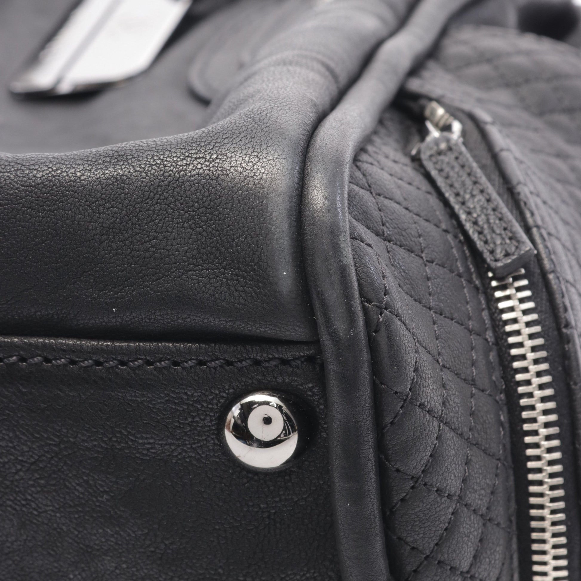 ココマーク ボーリングバッグ ハンドバッグ レザー ブラック シルバー金具 シャネル バッグ CHANEL