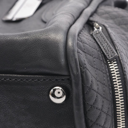ココマーク ボーリングバッグ ハンドバッグ レザー ブラック シルバー金具 シャネル バッグ CHANEL