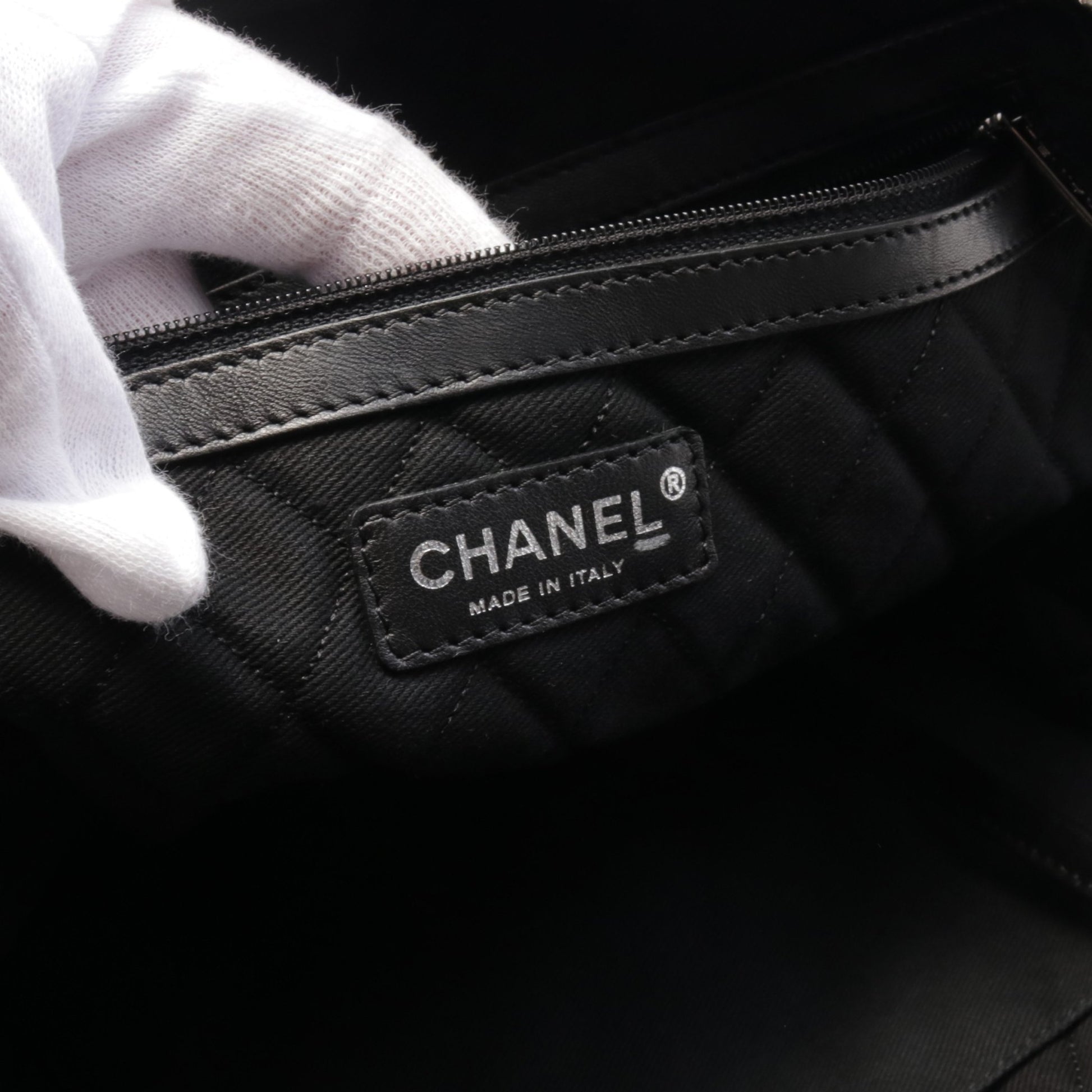 ココマーク ボーリングバッグ ハンドバッグ レザー ブラック シルバー金具 シャネル バッグ CHANEL