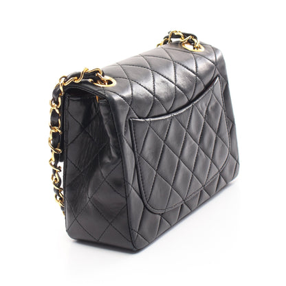 マトラッセ チェーンショルダーバッグ ラムスキン ブラック ゴールド金具 シャネル バッグ CHANEL