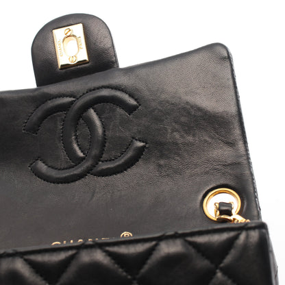 マトラッセ チェーンショルダーバッグ ラムスキン ブラック ゴールド金具 シャネル バッグ CHANEL