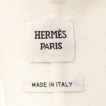 セリエボタン ショートコート ジャケット カシミヤ オフホワイト エルメス アウター HERMES