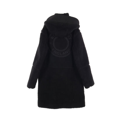 リングロゴ ボア コート ウール ブラック バーバリー アウター BURBERRY