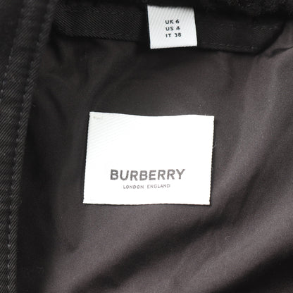 リングロゴ ボア コート ウール ブラック バーバリー アウター BURBERRY