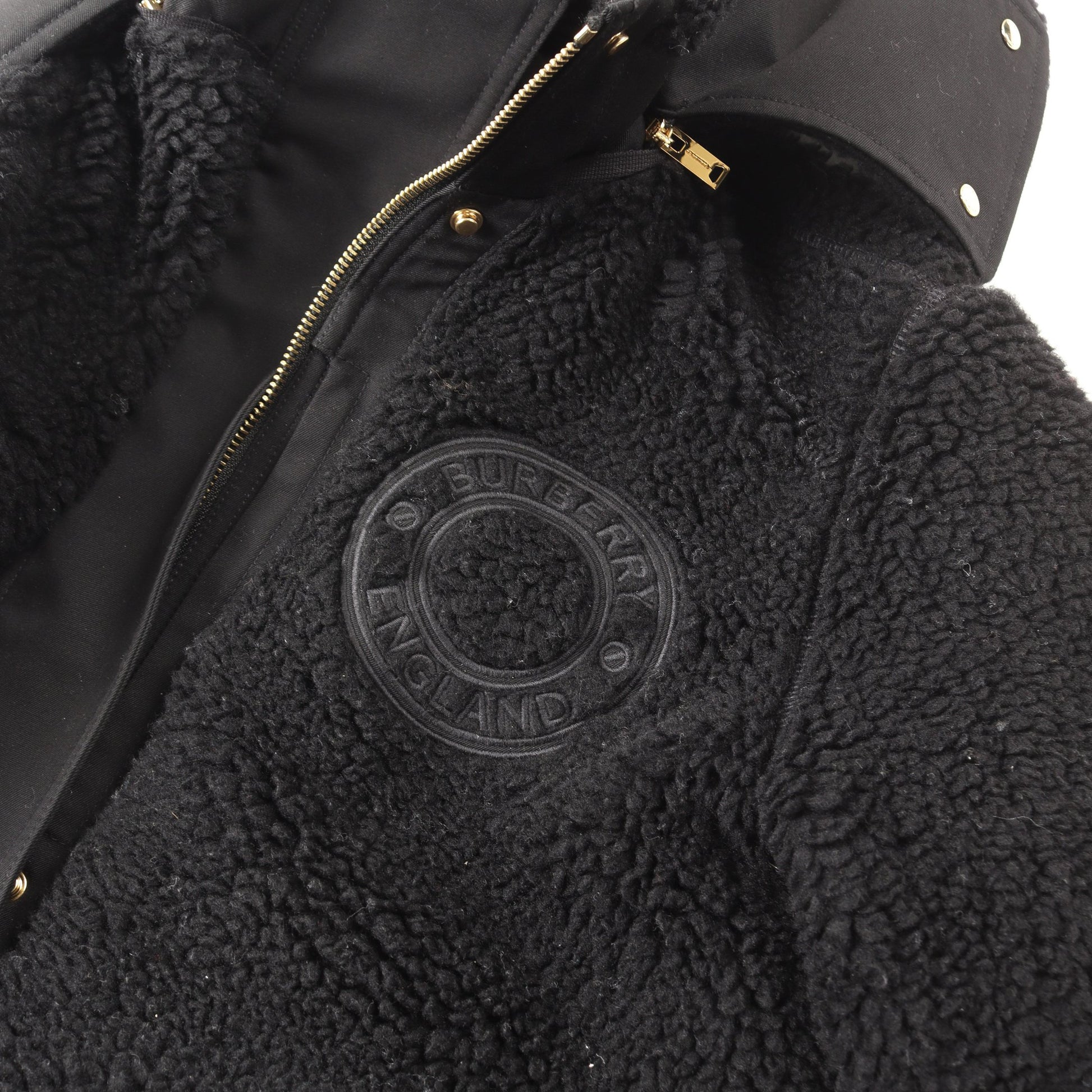 リングロゴ ボア コート ウール ブラック バーバリー アウター BURBERRY