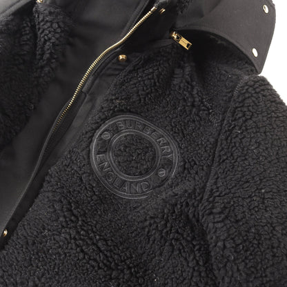 リングロゴ ボア コート ウール ブラック バーバリー アウター BURBERRY