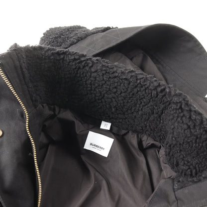 リングロゴ ボア コート ウール ブラック バーバリー アウター BURBERRY