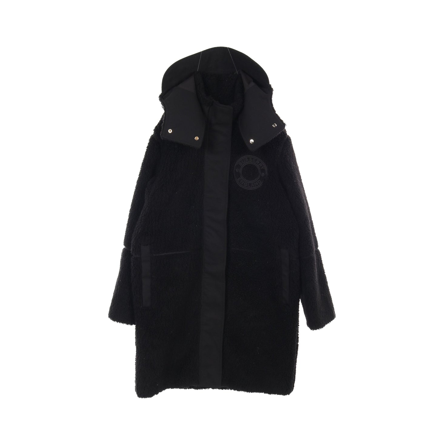 リングロゴ ボア コート ウール ブラック バーバリー アウター BURBERRY