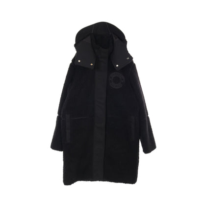 リングロゴ ボア コート ウール ブラック バーバリー アウター BURBERRY