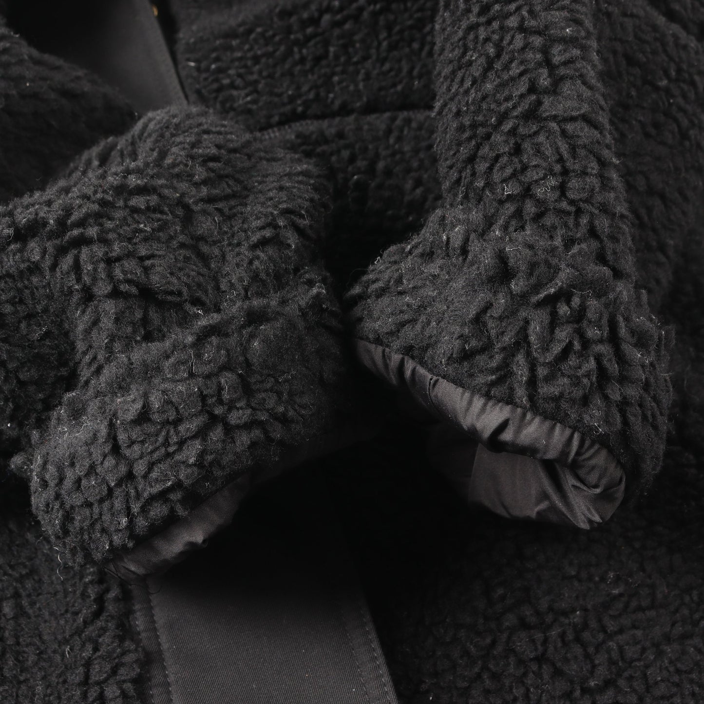 リングロゴ ボア コート ウール ブラック バーバリー アウター BURBERRY