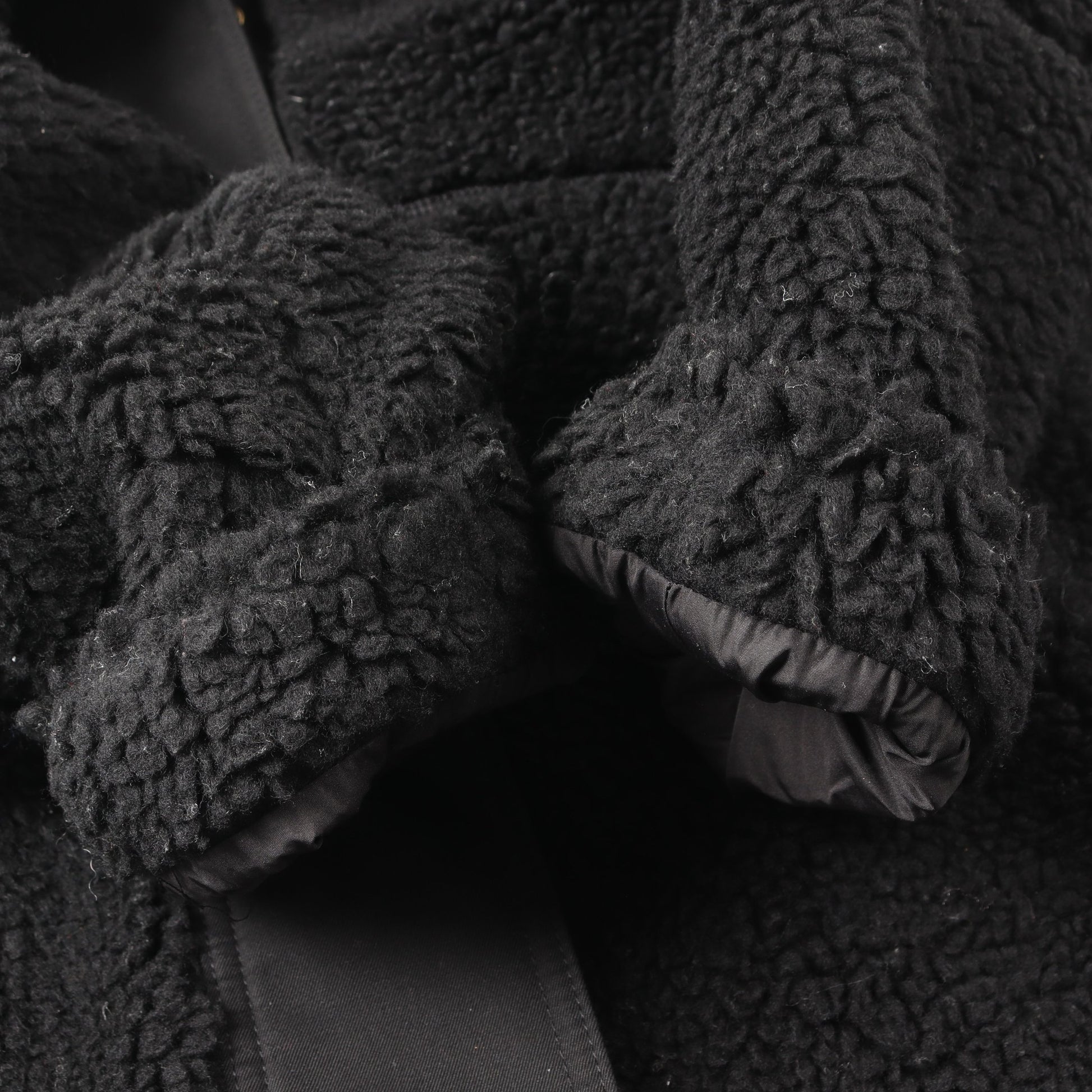 リングロゴ ボア コート ウール ブラック バーバリー アウター BURBERRY