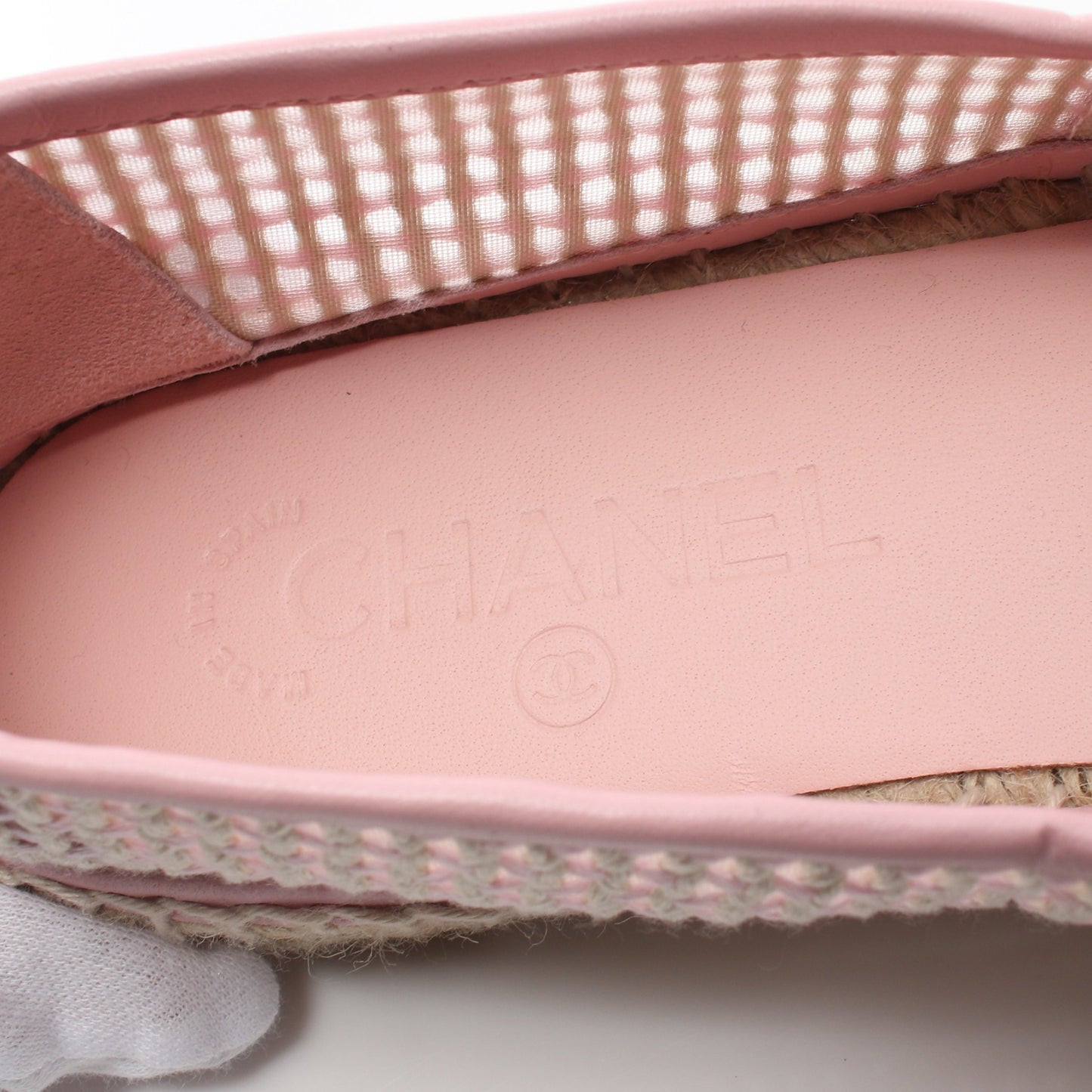 ココマーク エスパドリーユ スリッポン レザー ジュート ライトピンク ベージュ メッシュ シャネル シューズ CHANEL