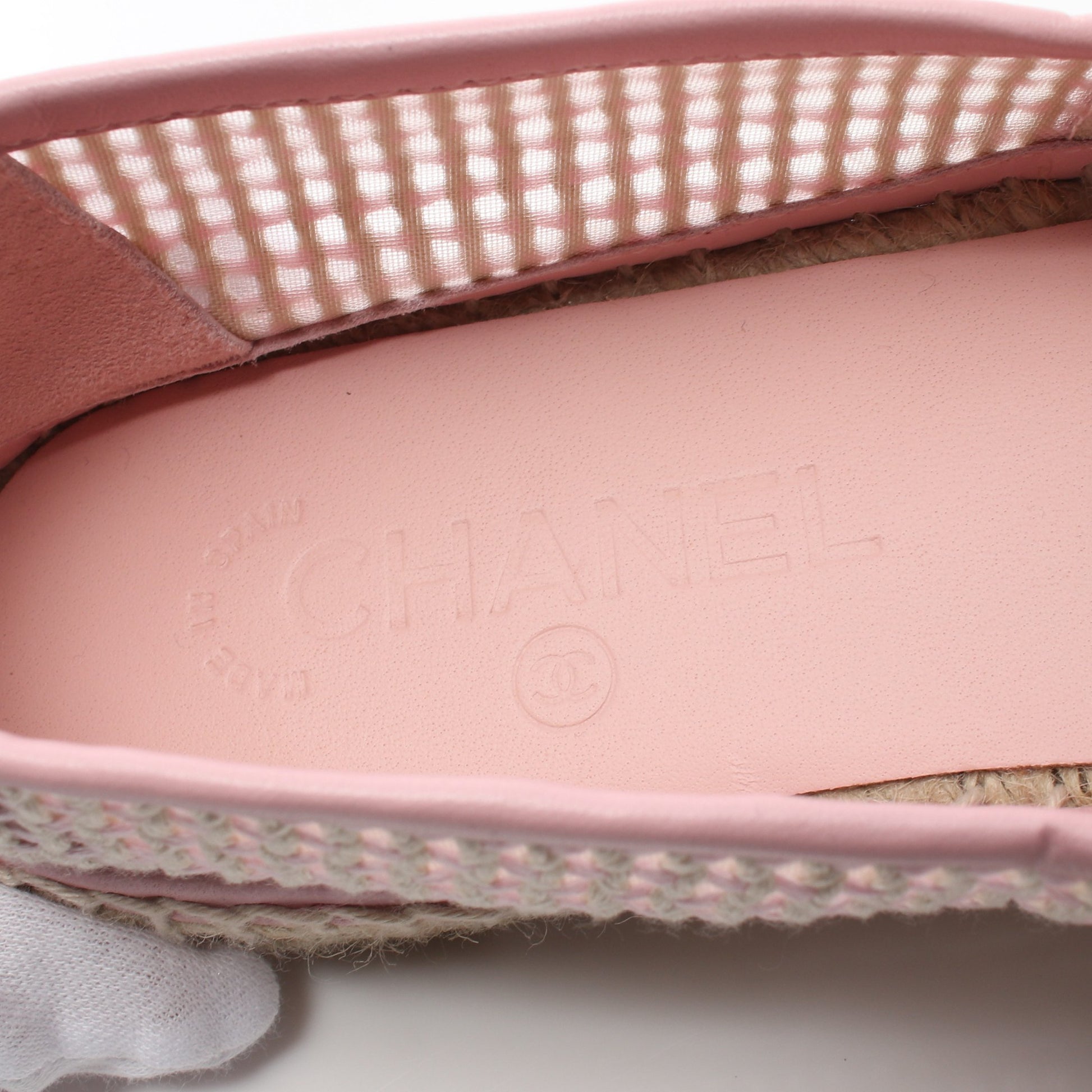 ココマーク エスパドリーユ スリッポン レザー ジュート ライトピンク ベージュ メッシュ シャネル シューズ CHANEL