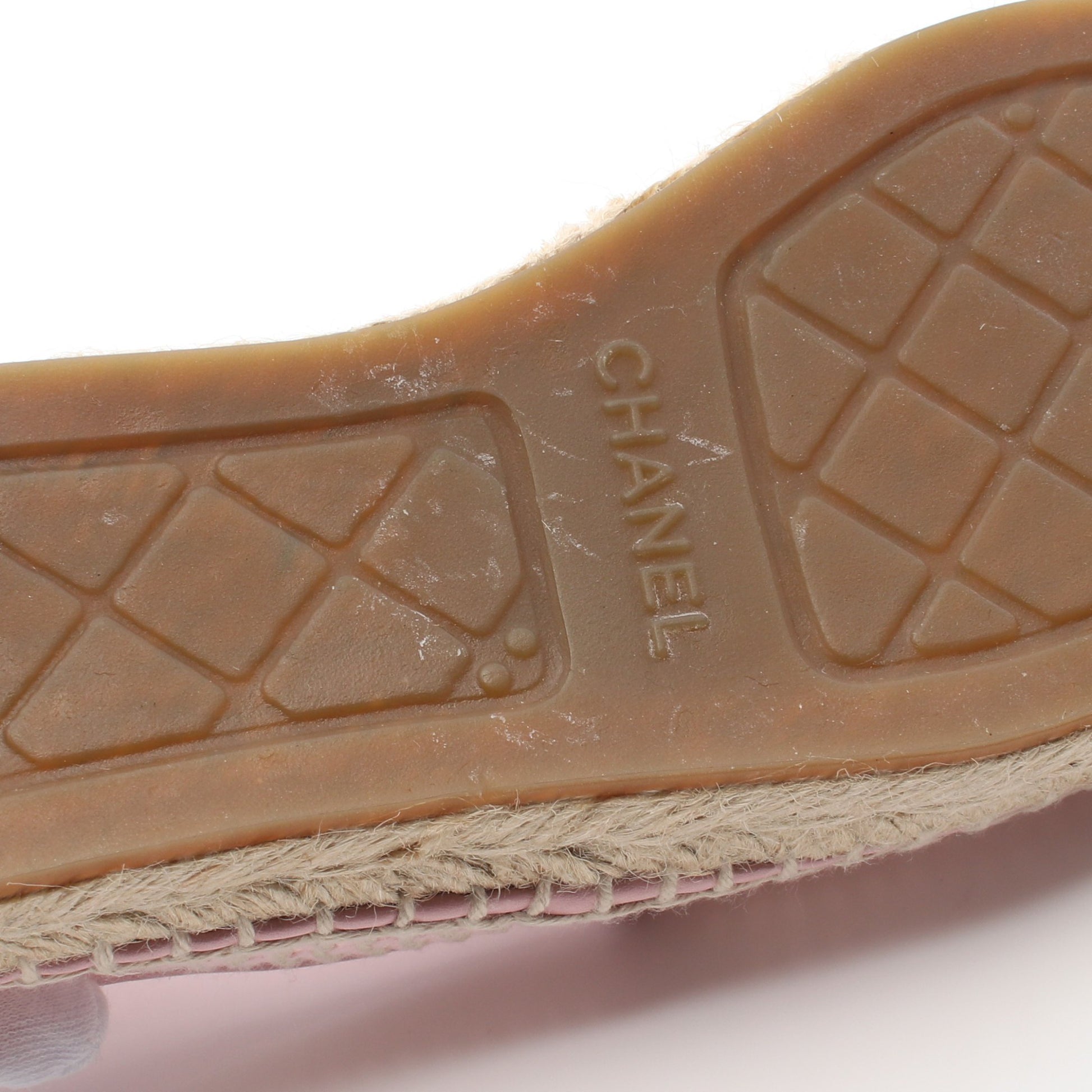ココマーク エスパドリーユ スリッポン レザー ジュート ライトピンク ベージュ メッシュ シャネル シューズ CHANEL
