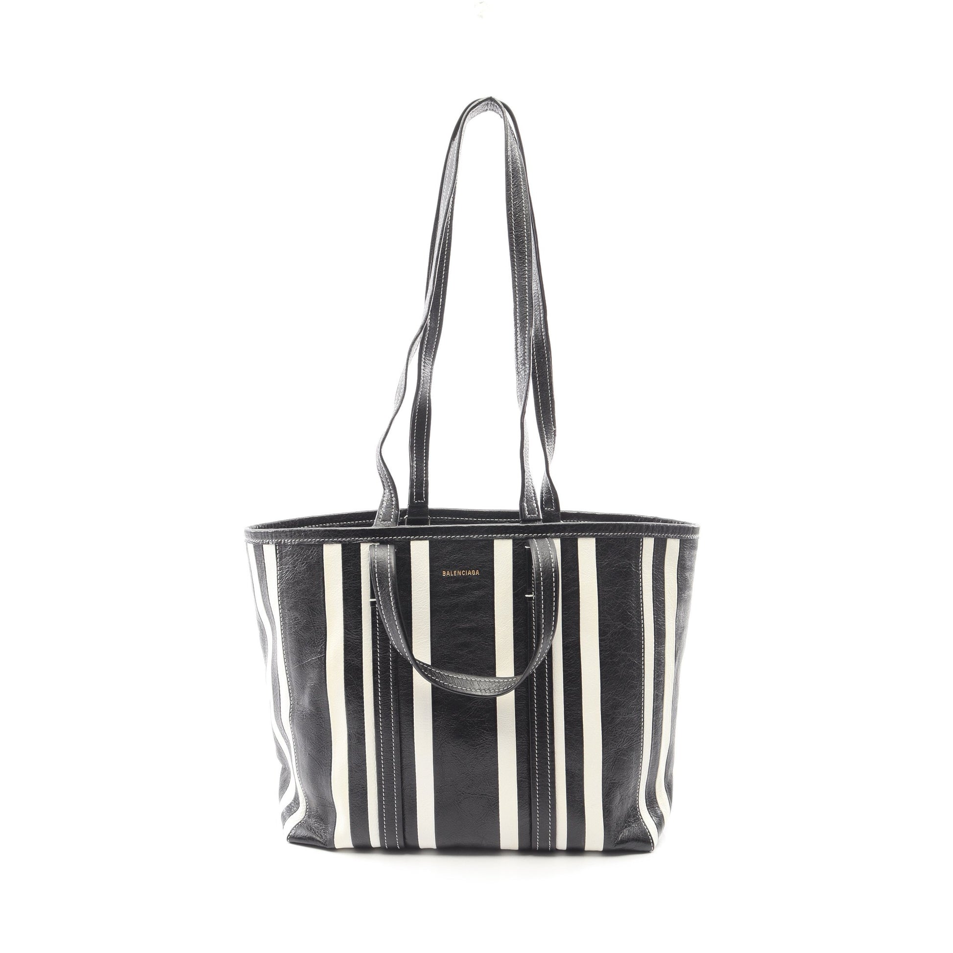 BARBES E/W SHOPPER ショルダーバッグ トートバッグ ストライプ レザー 