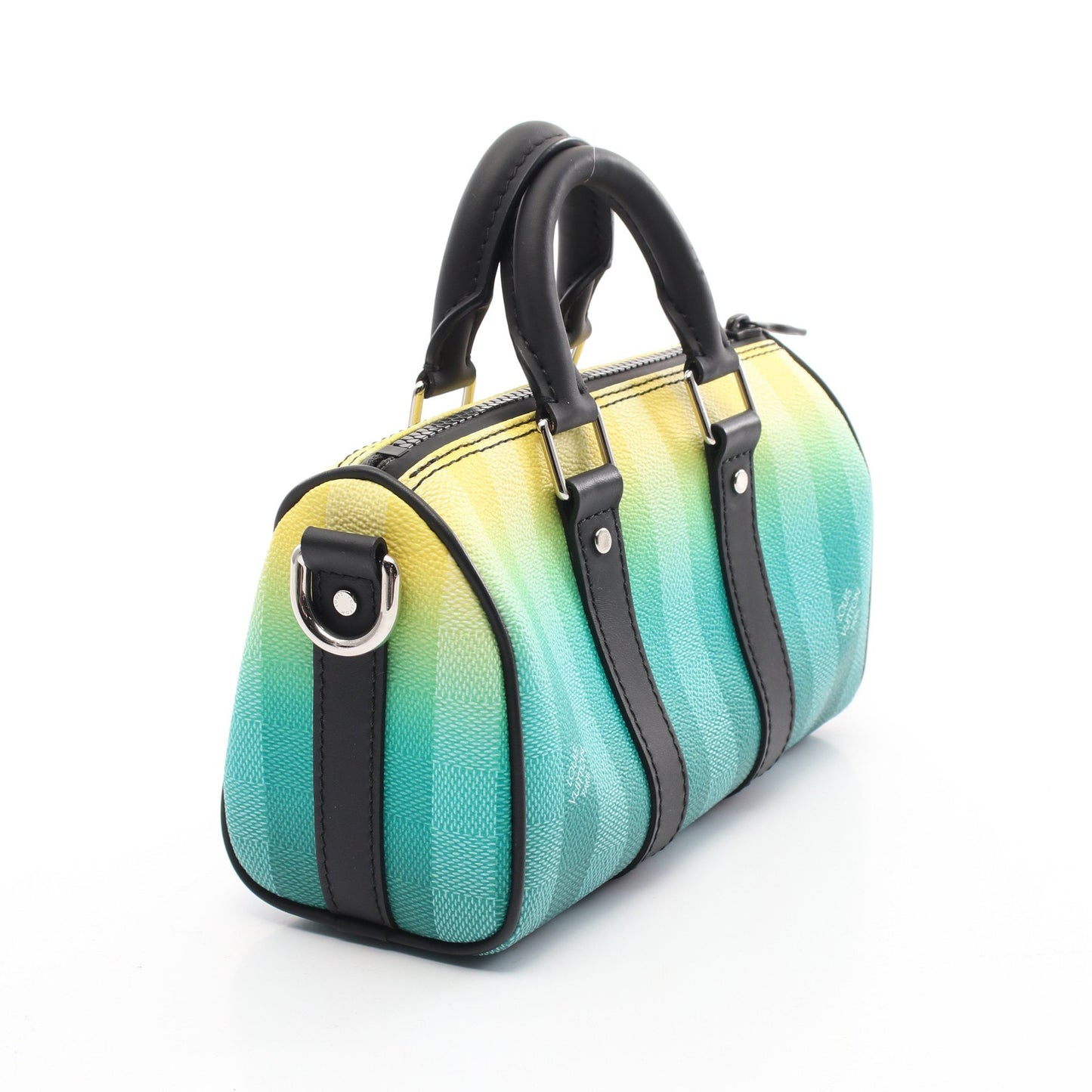キーポル XS ダミエストライプ ハンドバッグ PVC レザー グリーン イエロー ブラック 2WAY ルイヴィトン バッグ LOUIS VUITTON