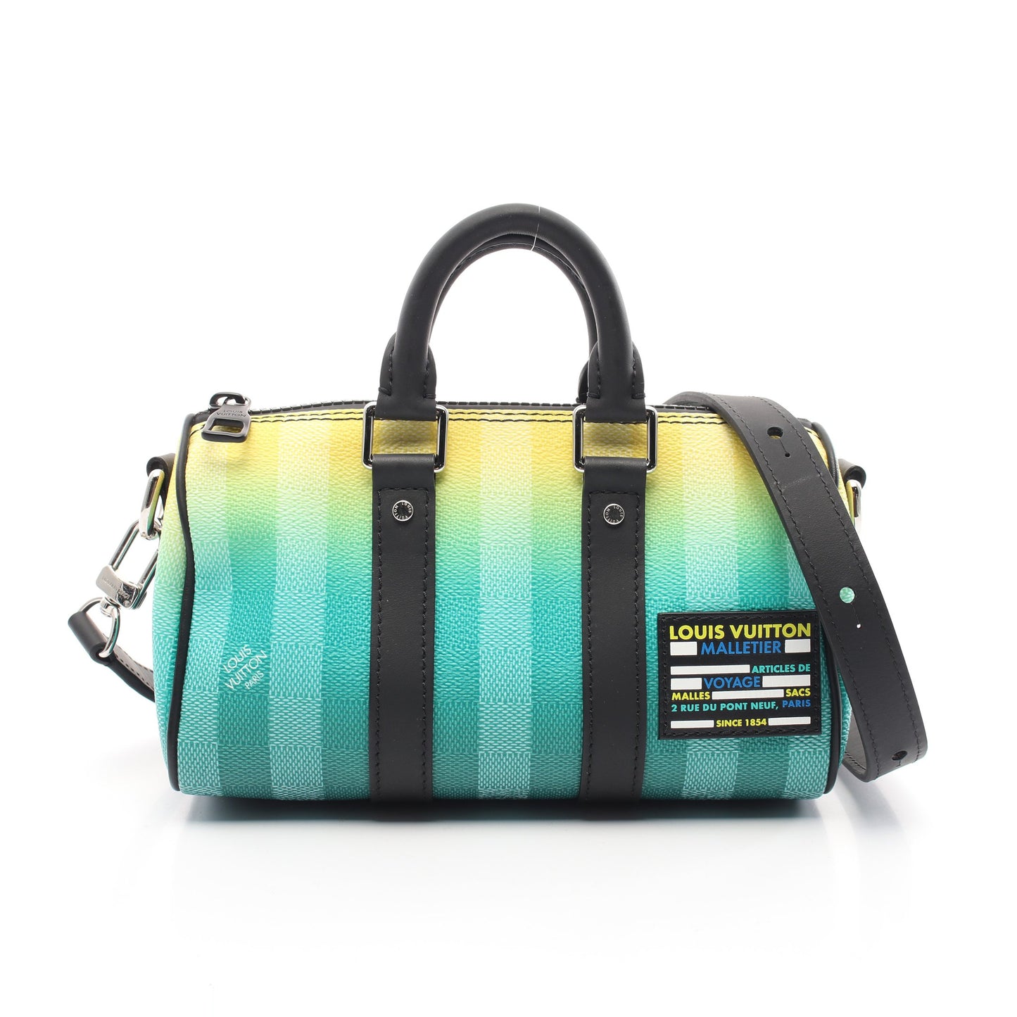 キーポル XS ダミエストライプ ハンドバッグ PVC レザー グリーン イエロー ブラック 2WAY ルイヴィトン バッグ LOUIS VUITTON