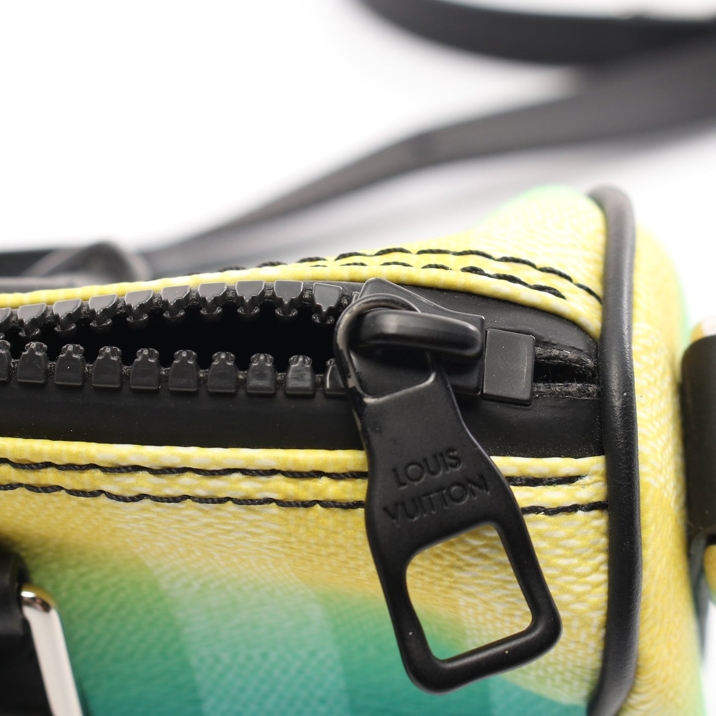 キーポル XS ダミエストライプ ハンドバッグ PVC レザー グリーン イエロー ブラック 2WAY ルイヴィトン バッグ LOUIS VUITTON