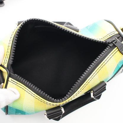 キーポル XS ダミエストライプ ハンドバッグ PVC レザー グリーン イエロー ブラック 2WAY ルイヴィトン バッグ LOUIS VUITTON