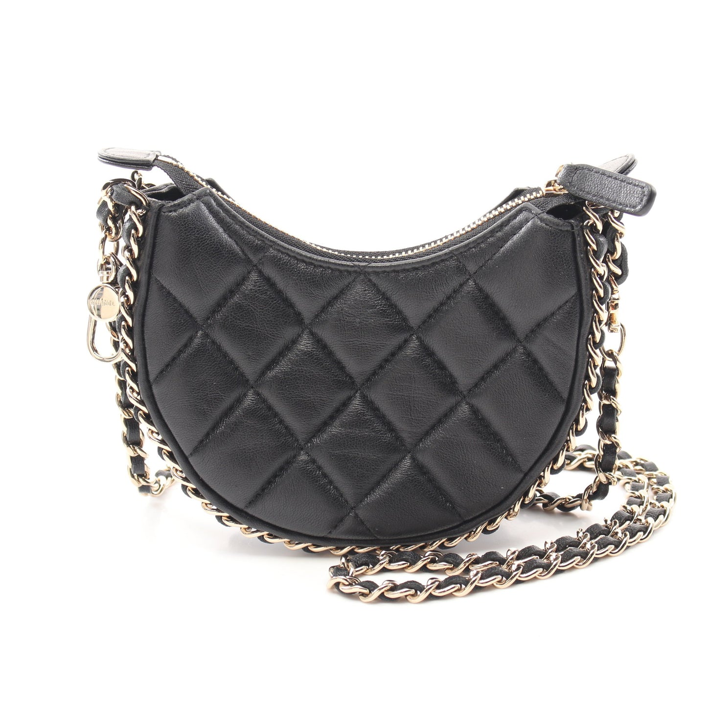 マトラッセ ホーボー チェーンアラウンド チェーンショルダーバッグ ラムスキン ブラック ゴールド金具 シャネル バッグ CHANEL