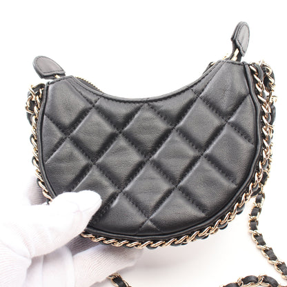 マトラッセ ホーボー チェーンアラウンド チェーンショルダーバッグ ラムスキン ブラック ゴールド金具 シャネル バッグ CHANEL