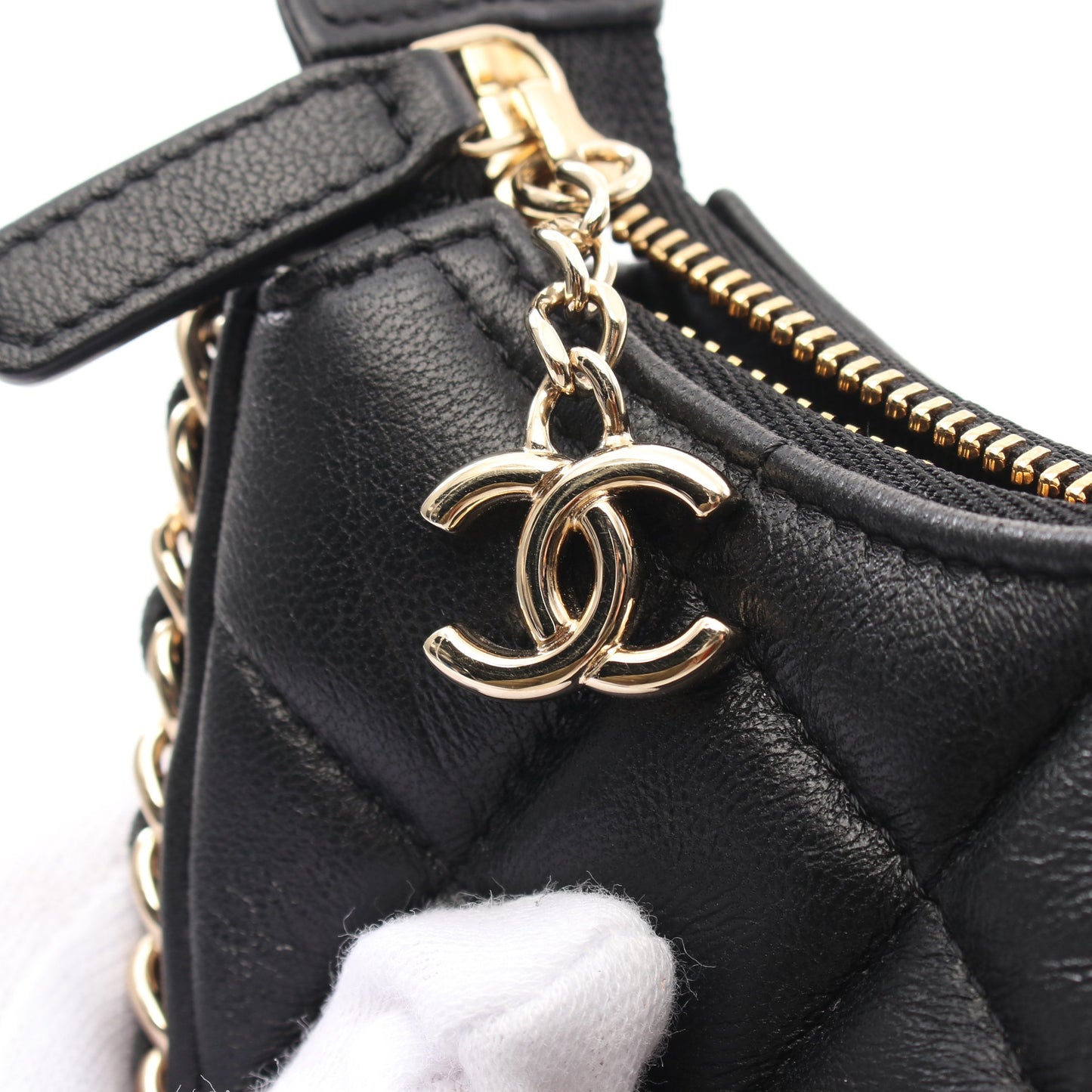 マトラッセ ホーボー チェーンアラウンド チェーンショルダーバッグ ラムスキン ブラック ゴールド金具 シャネル バッグ CHANEL