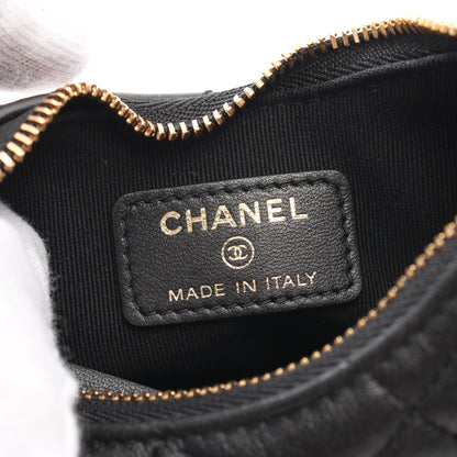 マトラッセ ホーボー チェーンアラウンド チェーンショルダーバッグ ラムスキン ブラック ゴールド金具 シャネル バッグ CHANEL