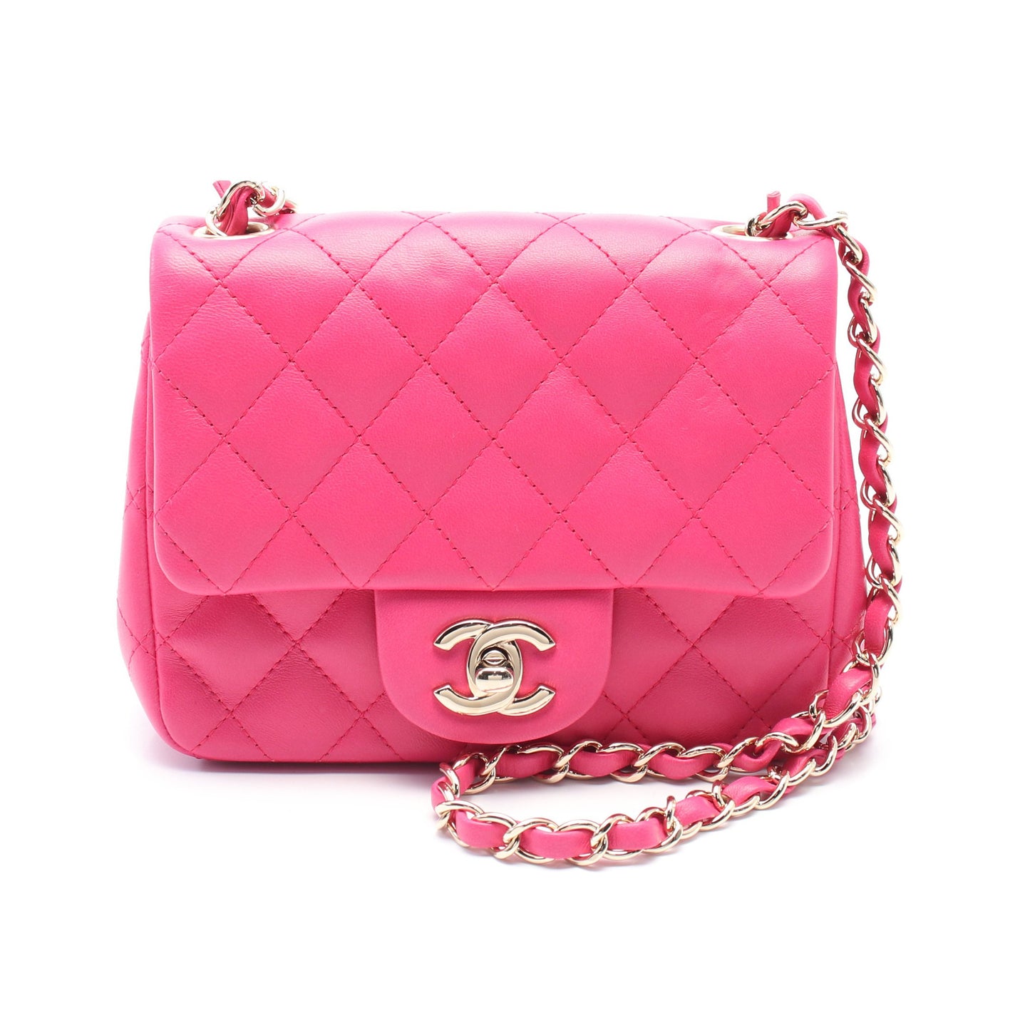 ミニマトラッセ チェーンショルダーバッグ レザー ピンク ゴールド金具 シャネル バッグ CHANEL