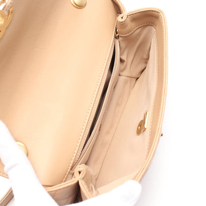 マトラッセ チェーンショルダーバッグ レザー ベージュ ゴールド金具 2WAY シャネル バッグ CHANEL