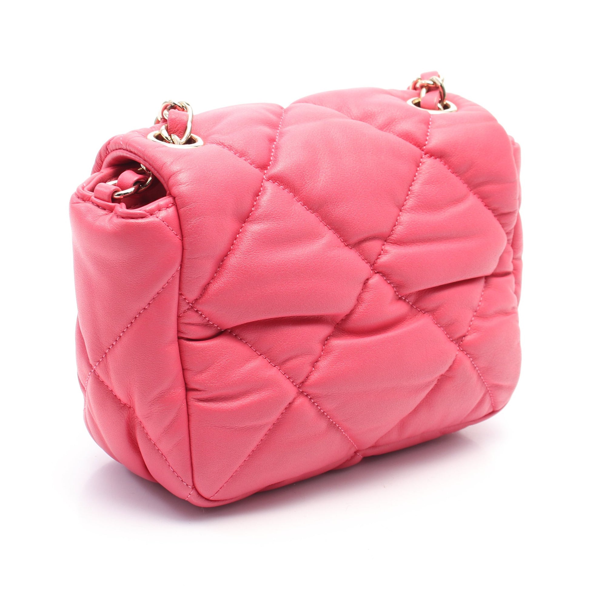 マトラッセ チェーンショルダーバッグ レザー ピンク ゴールド金具 シャネル バッグ CHANEL