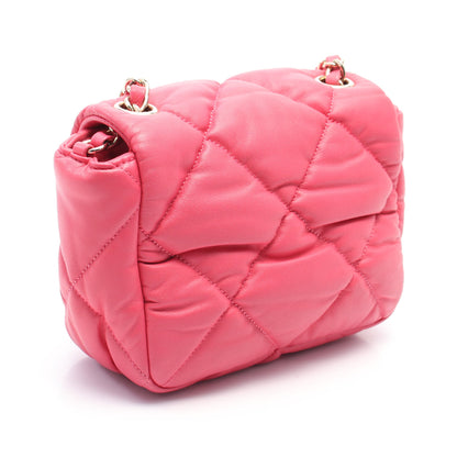 マトラッセ チェーンショルダーバッグ レザー ピンク ゴールド金具 シャネル バッグ CHANEL