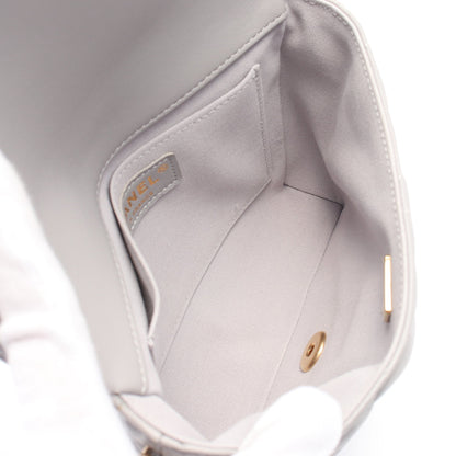 マトラッセ チェーンショルダーバッグ レザー グレー ゴールド金具 シャネル バッグ CHANEL