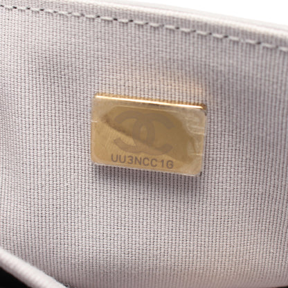 マトラッセ チェーンショルダーバッグ レザー グレー ゴールド金具 シャネル バッグ CHANEL