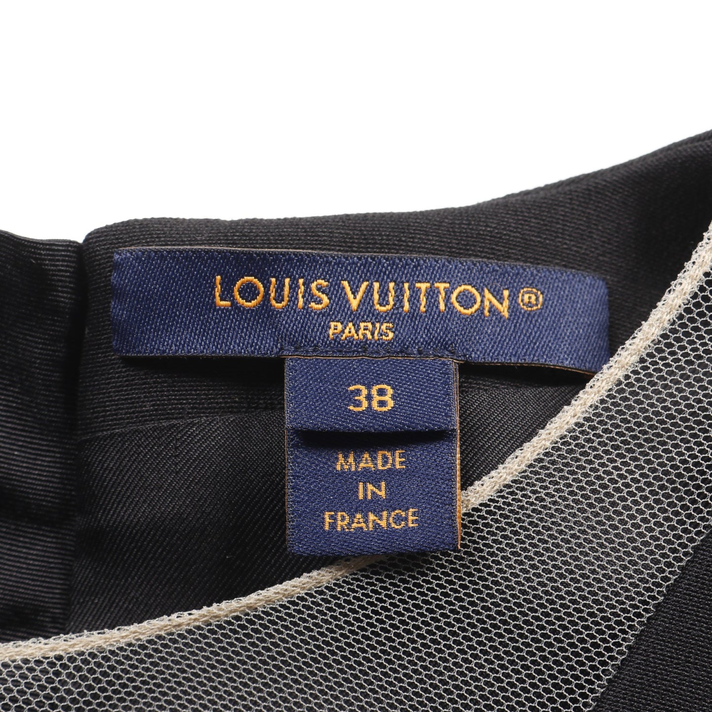 フィンフラウンスミカドドレス ワンピース ノースリーブ ウール シルク ブラック レザー切替 24SS ルイヴィトン ワンピース LOUIS VUITTON