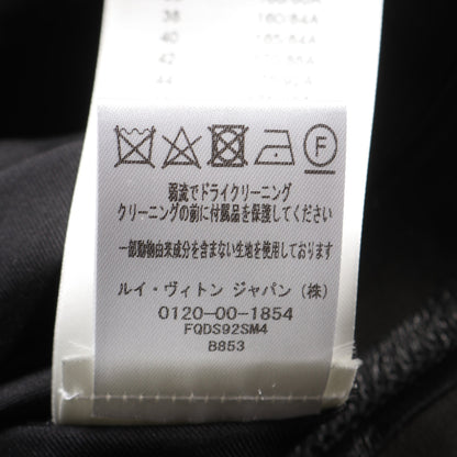フィンフラウンスミカドドレス ワンピース ノースリーブ ウール シルク ブラック レザー切替 24SS ルイヴィトン ワンピース LOUIS VUITTON