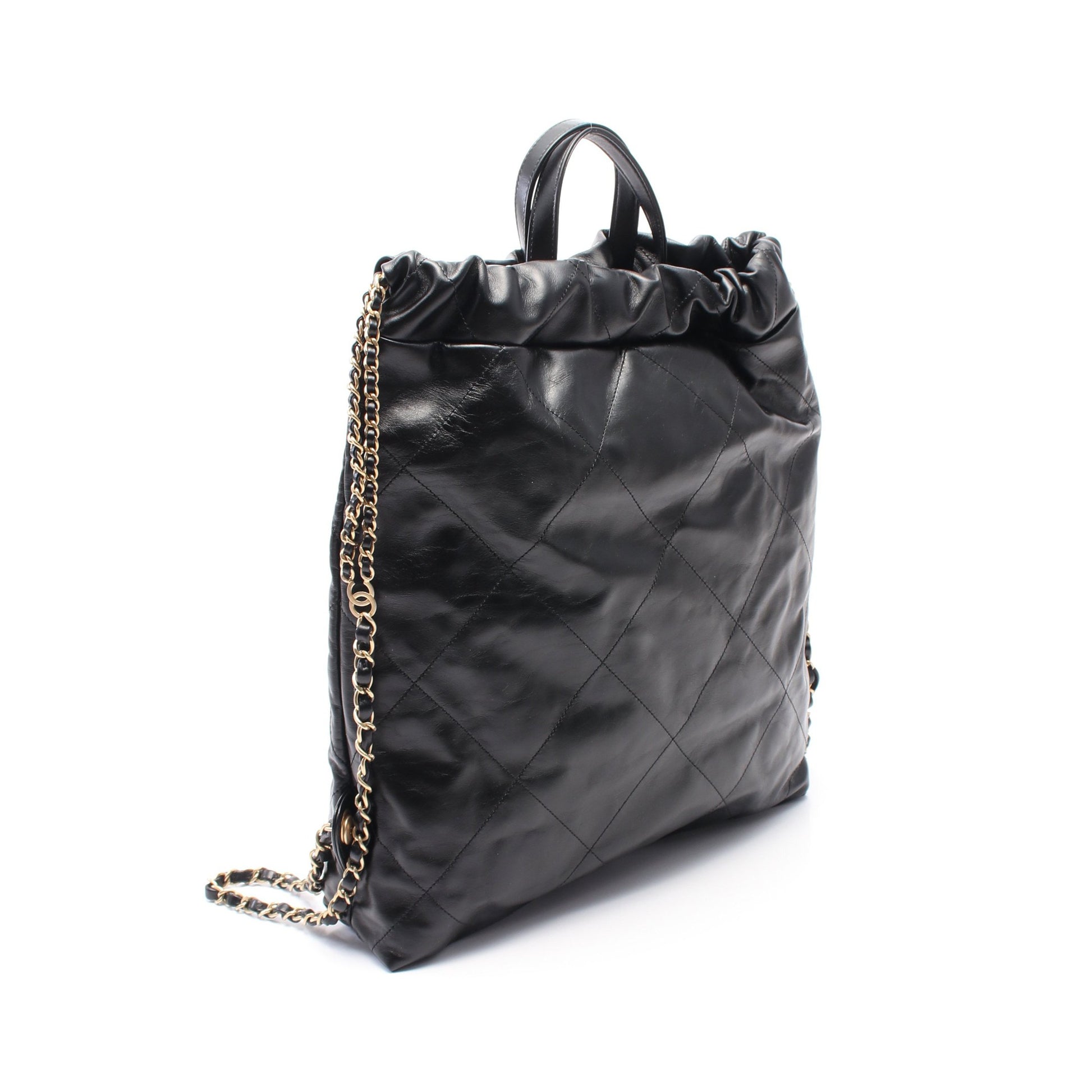 19 ディズヌフ マトラッセ バックパック リュックサック レザー ブラック ゴールド金具 シャネル バッグ CHANEL