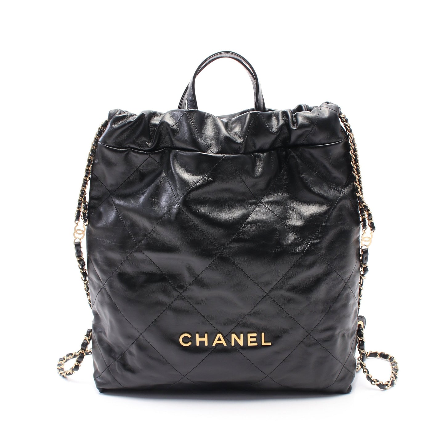 19 ディズヌフ マトラッセ バックパック リュックサック レザー ブラック ゴールド金具 シャネル バッグ CHANEL