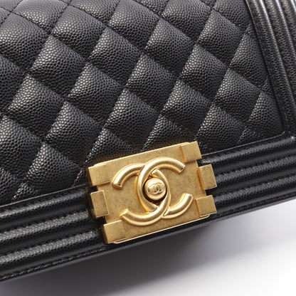 ボーイシャネル スモール チェーンショルダーバッグ キャビアスキン ブラック ゴールド金具 シャネル バッグ CHANEL