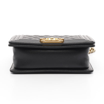 ボーイシャネル スモール チェーンショルダーバッグ キャビアスキン ブラック ゴールド金具 シャネル バッグ CHANEL
