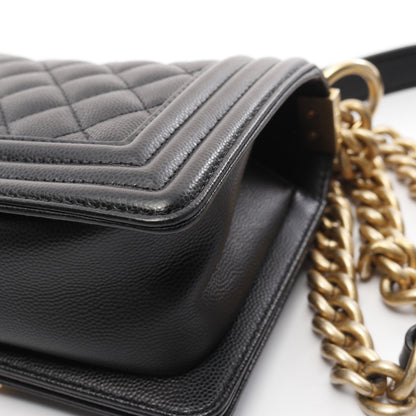 ボーイシャネル スモール チェーンショルダーバッグ キャビアスキン ブラック ゴールド金具 シャネル バッグ CHANEL