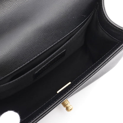 ボーイシャネル スモール チェーンショルダーバッグ キャビアスキン ブラック ゴールド金具 シャネル バッグ CHANEL