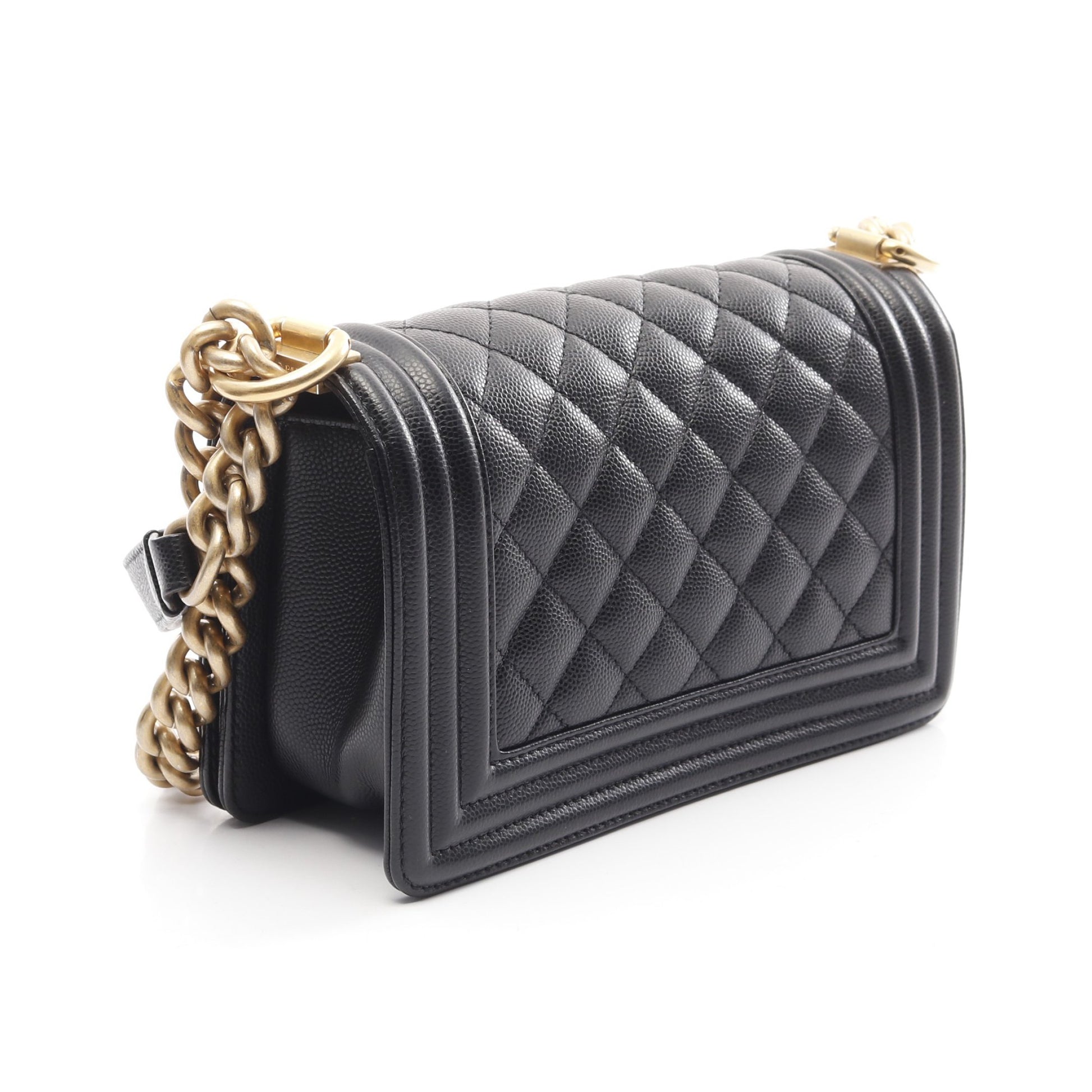 ボーイシャネル スモール チェーンショルダーバッグ キャビアスキン ブラック ゴールド金具 シャネル バッグ CHANEL