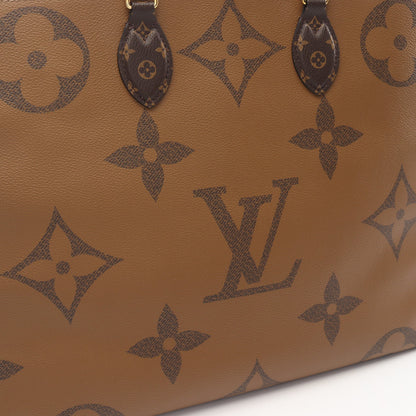 オンザゴーGM モノグラムジャイアント リバース ショルダーバッグ トートバッグ PVC ブラウン ベージュ 2WAY ルイヴィトン バッグ LOUIS VUITTON
