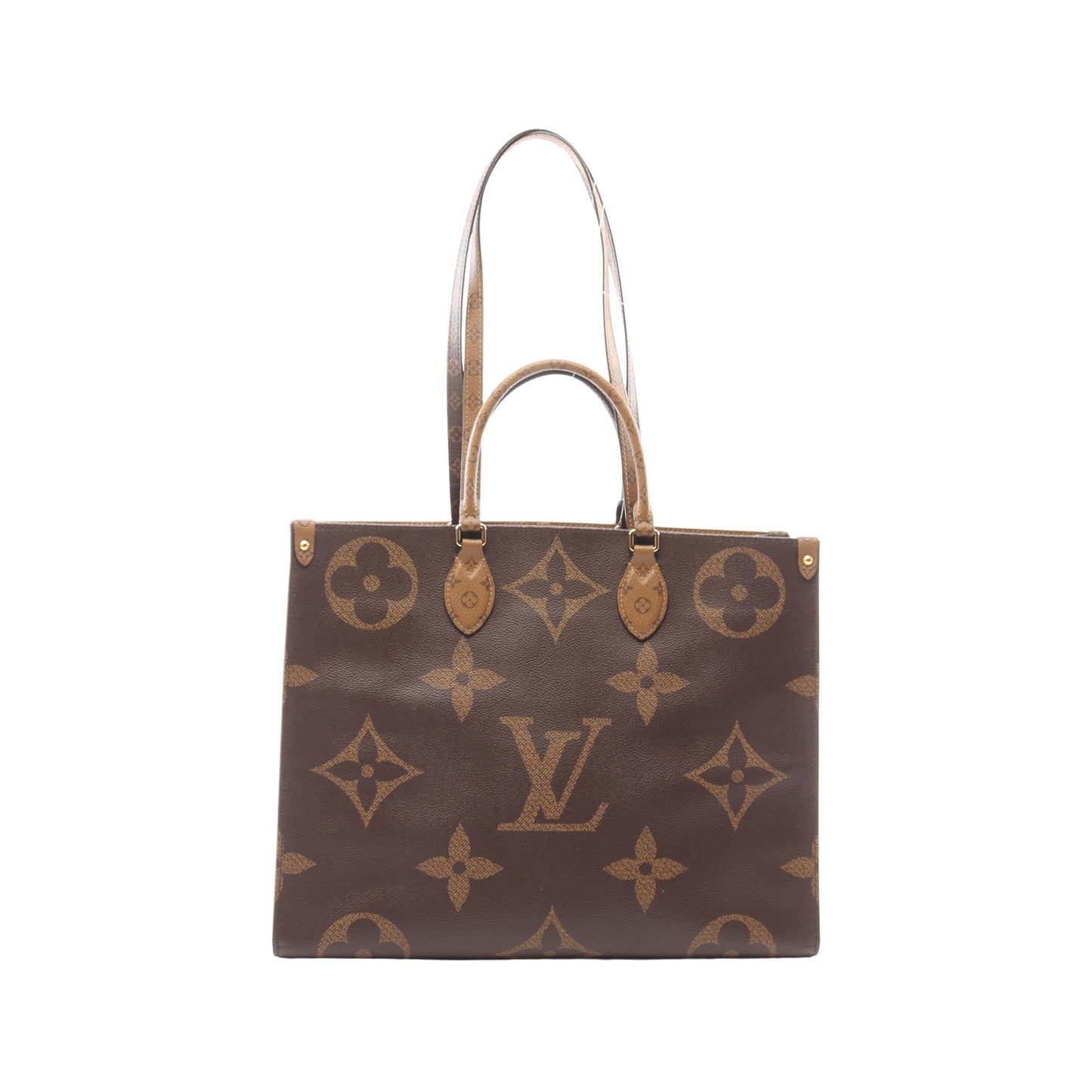 オンザゴーGM モノグラムジャイアント リバース ショルダーバッグ トートバッグ PVC ブラウン ベージュ 2WAY ルイヴィトン バッグ LOUIS VUITTON